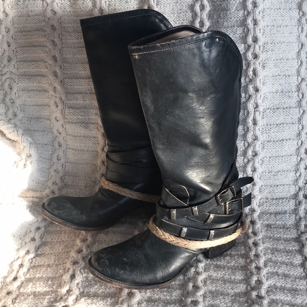 Brown cowboy boots